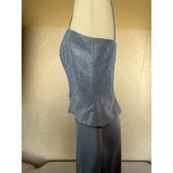 CACHET Formal Dress Size 6 light blue speghetti straps beads on top Lined - Picture 9 of 14